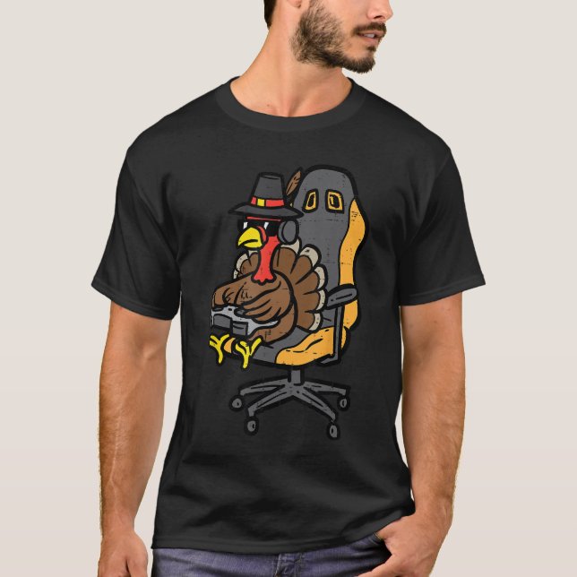 Camiseta Thanksgivingurkey Gaming Gamer Men Boys een Youth  (Anverso)