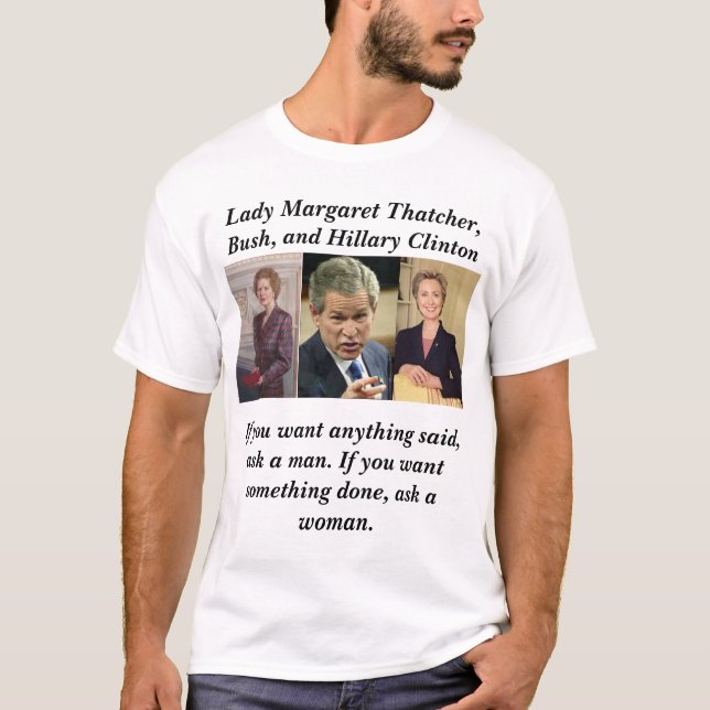 Camiseta thatcher, arbusto, Clinton (Anverso)