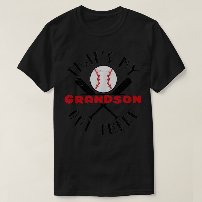 Camiseta That's My Grandson Out There Baseball For Grandma  (Diseño del anverso)