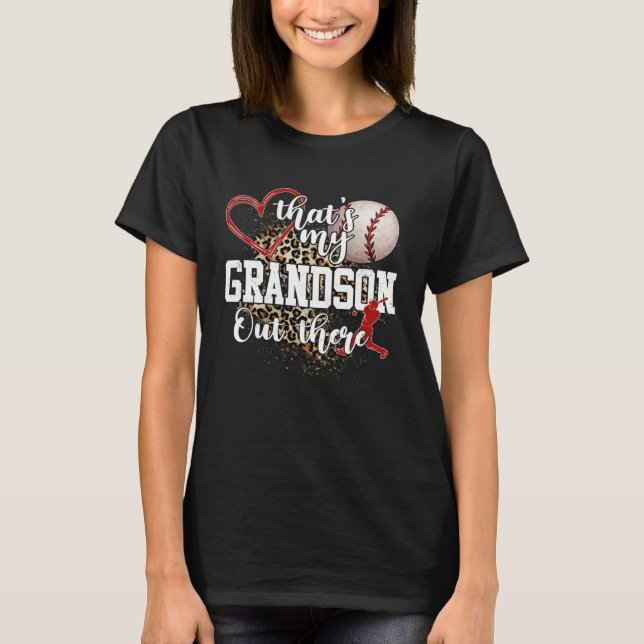 Camiseta That's My Grandson Out There Baseball Grandma Moth (Anverso)
