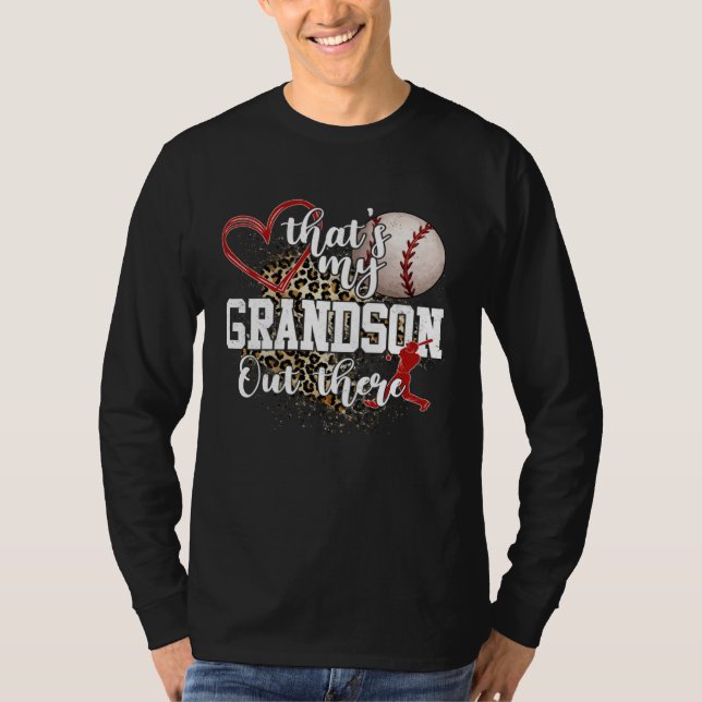 Camiseta That's My Grandson Out There Baseball Grandma Moth (Anverso)