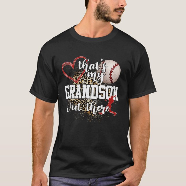 Camiseta That's My Grandson Out There Baseball Grandma Moth (Anverso)