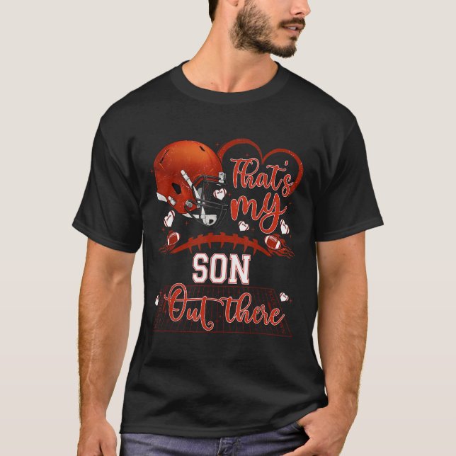 Camiseta That's My Son Out There Funny Football Mom Mama Da (Anverso)
