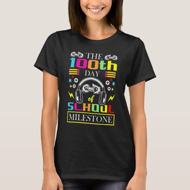 Camiseta The 100th Day Of School Milestone Game Player Kid  (Anverso)