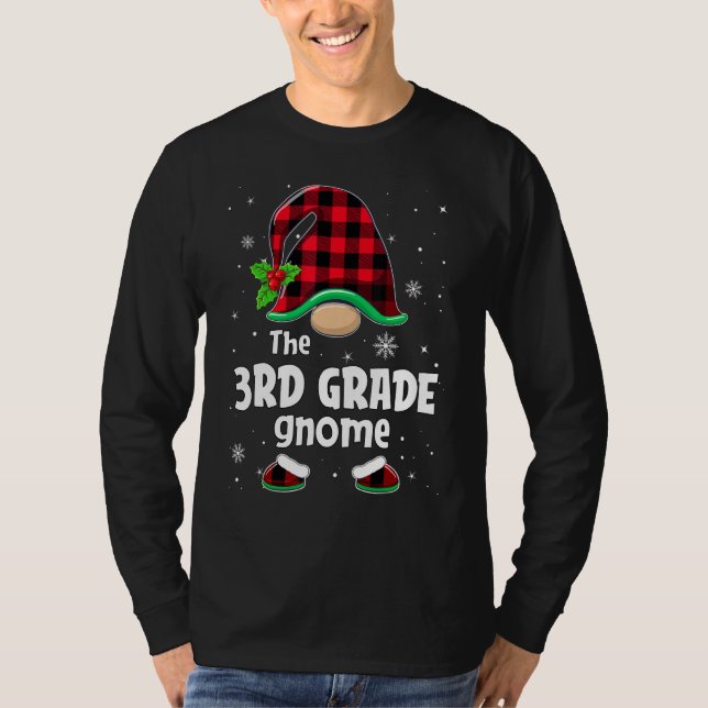 Camiseta The 3rd Grade Gnome Buffalo Plaid Christmas Matchi (Anverso)