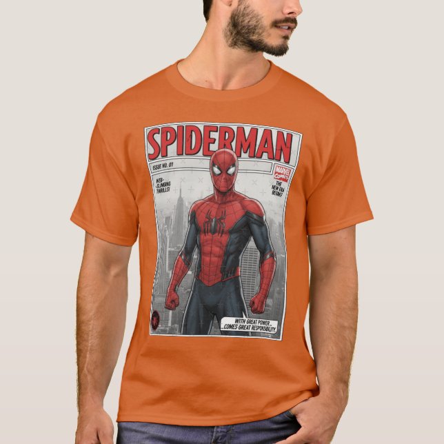 Camiseta The Amazing SpiderMan Comic Bookribute Design fami (Anverso)