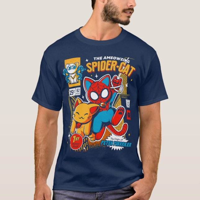 Camiseta the ameozing spider cat spider cat hoodies spider  (Anverso)