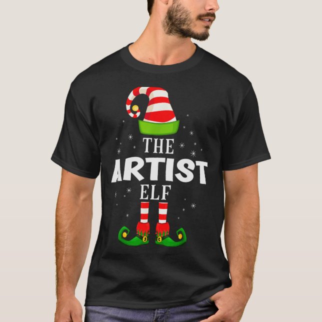 Camiseta The Artist Elf Christmas Pjs Matching Pajama  (Anverso)