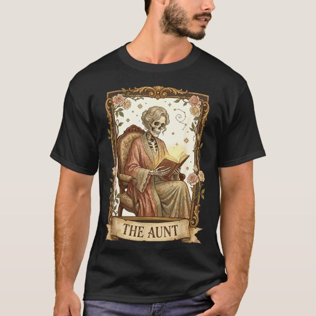 Camiseta The Aunt Tarot Card Women Skeleton Aunty Book Love (Anverso)