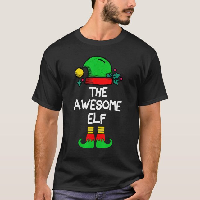 Camiseta The Awesome Elf Matching Family Group Christmas Pa (Anverso)