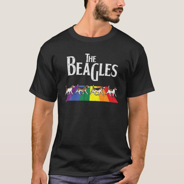 Camiseta The Beagles Dog Rainbow Gay Pride LGBT Animal Paro (Anverso)