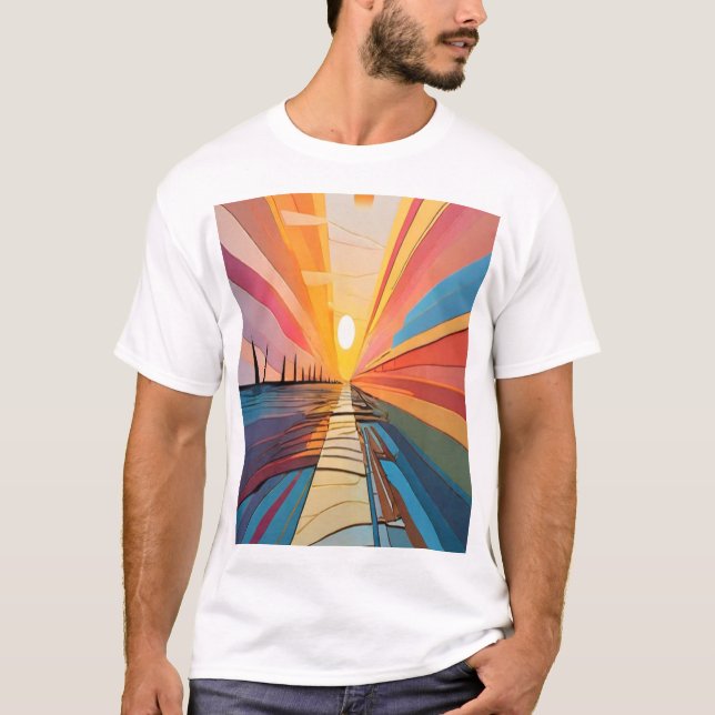 Camiseta The beauty of the sunset on canvas (Anverso)