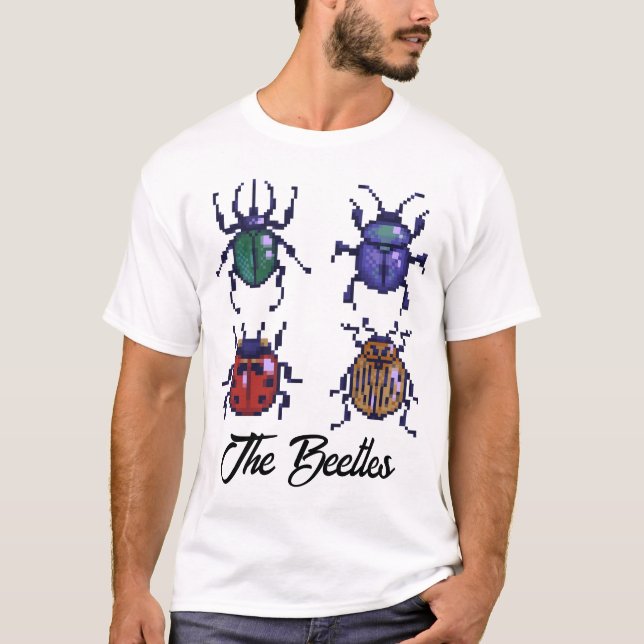 Camiseta The Beetles, pixelart (Anverso)