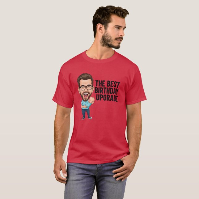 Camiseta The Best Birthday Upgrade Dad with Glasses (Anverso completo)