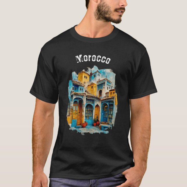 Camiseta The Blue Tapestry: Chefchaouen's Classic Elegance (Anverso)