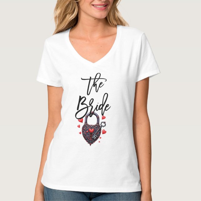 Camiseta The Bride Goth Heart Lock and Key (Anverso)