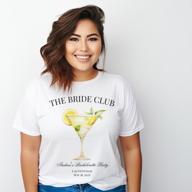Camiseta The Bride Social Club Lemon Cocktail Bride (Customizable Wording.)