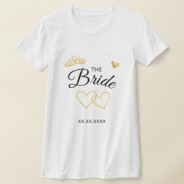 Camiseta The Bride Wedding Date Elegant Design