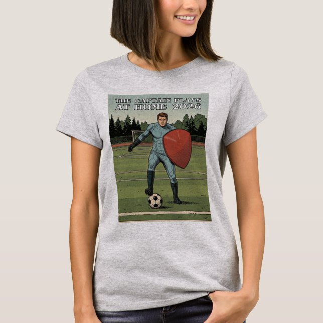 Camiseta The Captain Plays at Home 2026 — Retro Comic (Anverso)