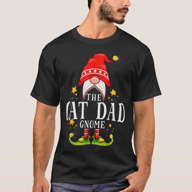 Camiseta The Cat Dad Gnome Christmas Matching For Men Women (Anverso)
