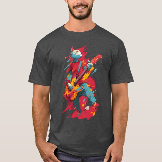 Camiseta The cat guitarist (Anverso)