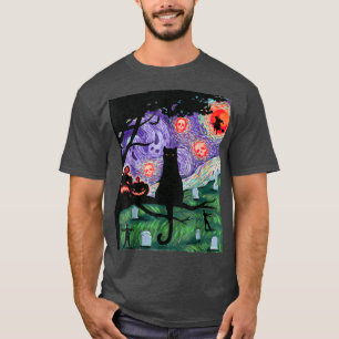 Camiseta The Cat, Starry Night Cat, Womens Cat, Van Gogh Ca
