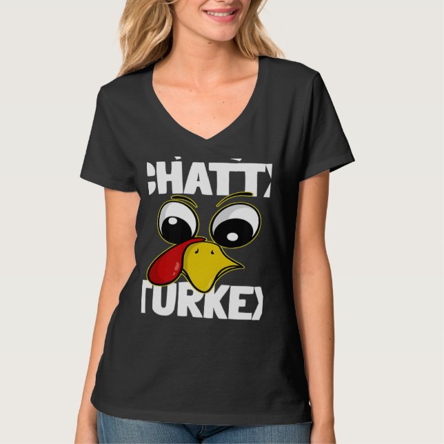 Camiseta The Chatty Turkey Family Group Matching Thanksgivi (Anverso)