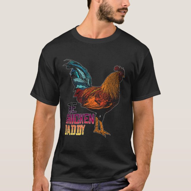 Camiseta The Chicken Daddy Retro Colour Chicken Poultry Ani (Anverso)