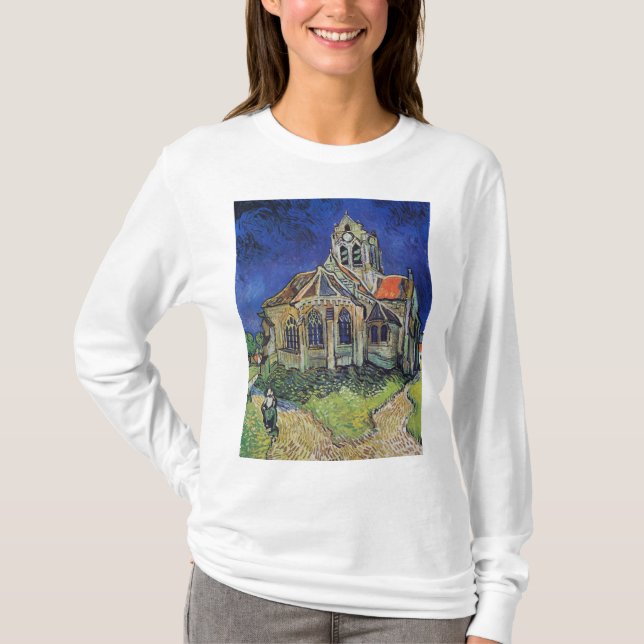 Camiseta The Church at Auvers 1890 by Vincent van Gogh (Anverso)