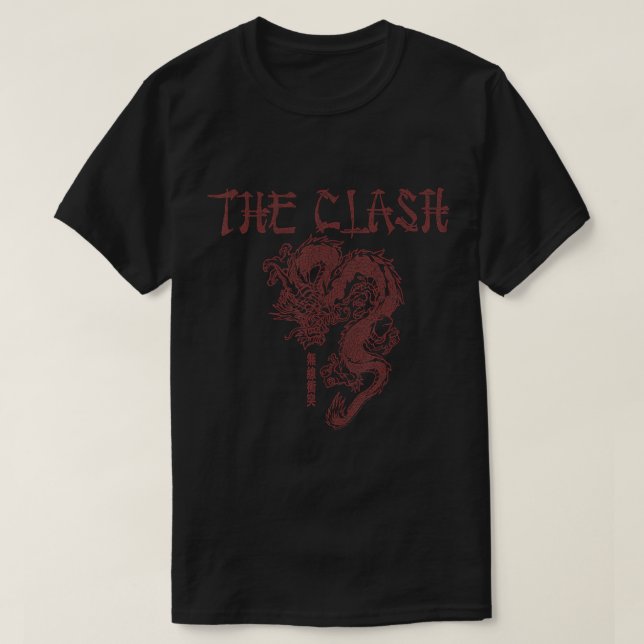 Camiseta The Clash â€“ Vertical Chinese Dragon White T-Shir (Diseño del anverso)