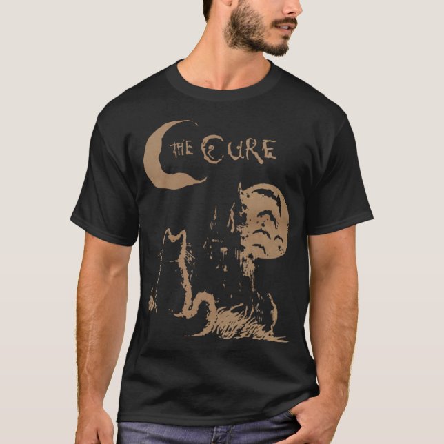 Camiseta The Cure Cat Moon 90S funny (Anverso)