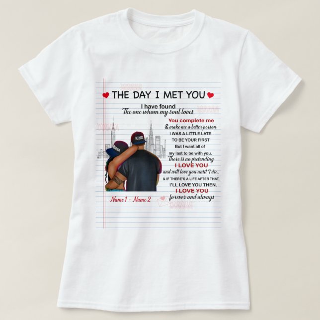 Camiseta The day i met you shirt (Diseño del anverso)