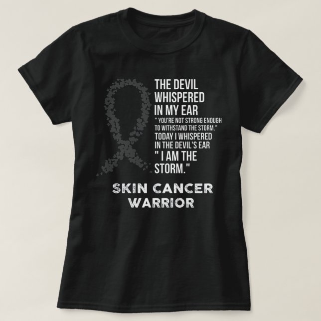 Camiseta The Devil- Skin cancer Awareness Support Ribbon  (Diseño del anverso)