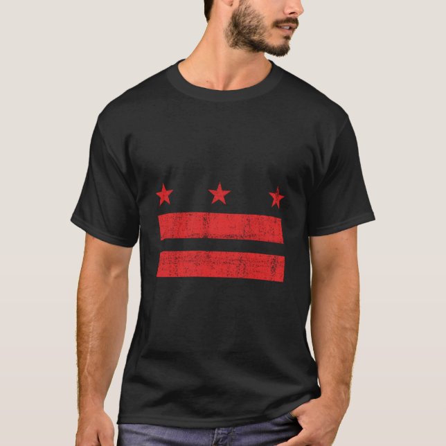 Camiseta The District Of Columbia Flag Distressed Washingto (Anverso)