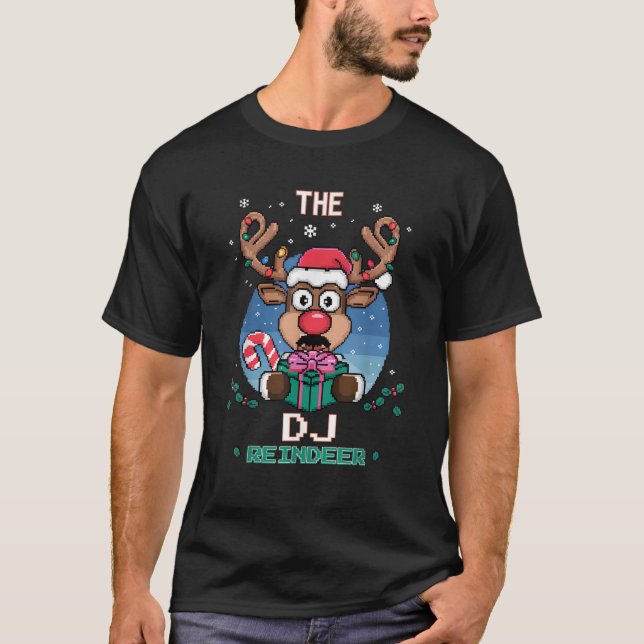 Camiseta The DJ Reindeer Christmas Matching Family  (Anverso)