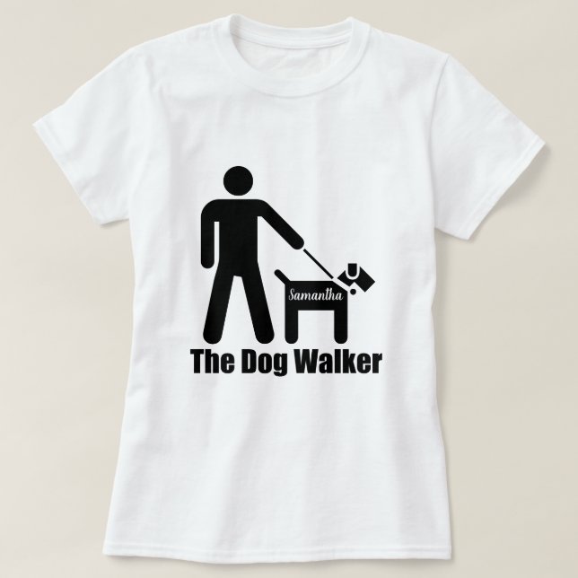 Camiseta The Dog Walker Agregar nombre o texto gracioso (Diseño del anverso)