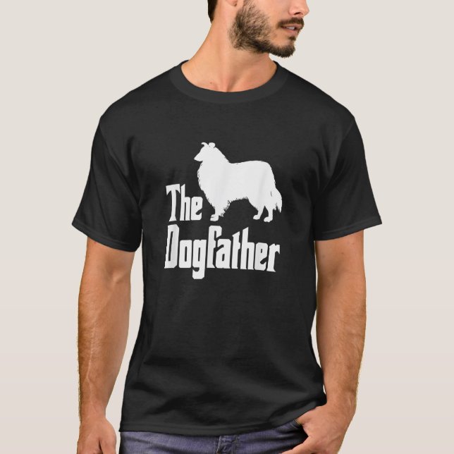 Camiseta The Dogfather funny dog gift funny Rough Collie  f (Anverso)