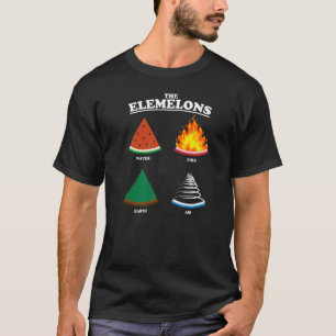 Camiseta The Elemelons Watermelon Air Earth Fire Punny Foo