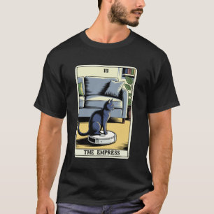 Camiseta The Empress Tarot Card Cat Robot Aspiradora Eléctr