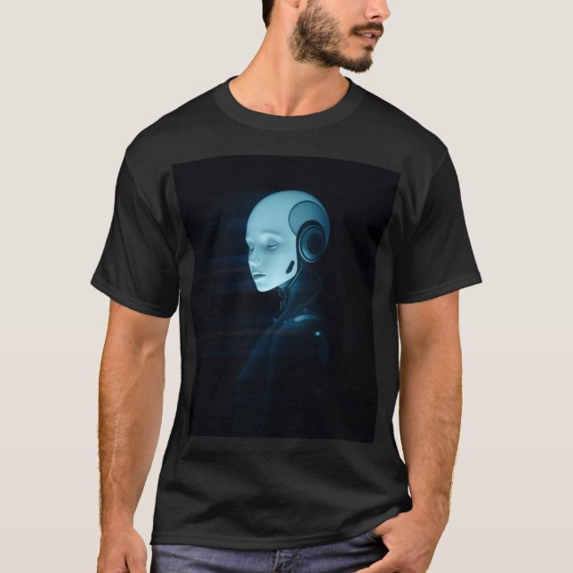 Camiseta The Enigma of the Android: A Cyberpunk Vision (Anverso)