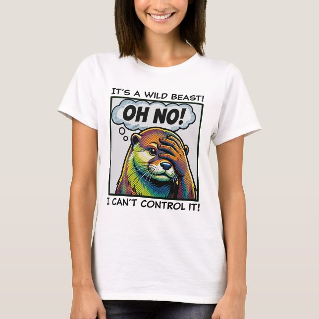 Camiseta The Facepalming Otter: Exasperated Cute Animal (Anverso)