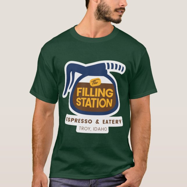 Camiseta The Filling Station Espresso Eatery in Troy Idaho  (Anverso)