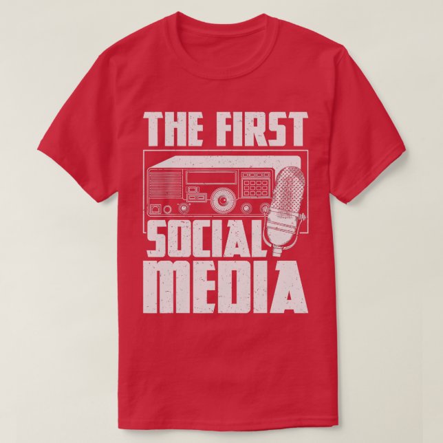 Camiseta The First Social Media - Ham Radio Amateur Radio O (Diseño del anverso)