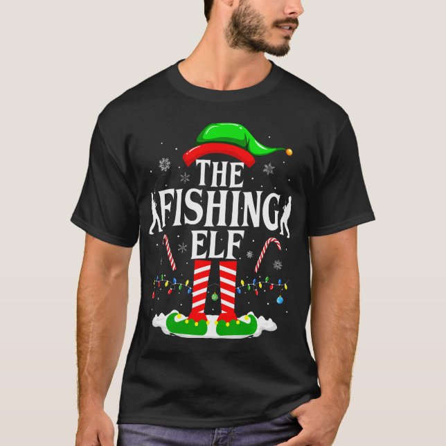 Camiseta The Fishing Elf Xmas Funny Fisherman Christmas Fis (Anverso)