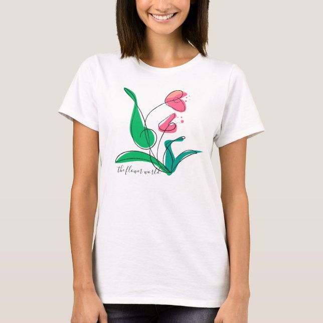 Camiseta the flower line art (Anverso)