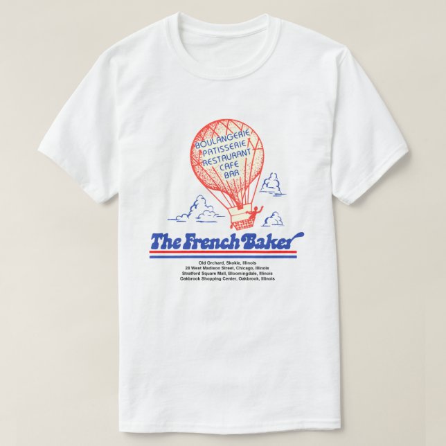 Camiseta The French Baker, Chicago, Skokie, Oakbrook (Diseño del anverso)