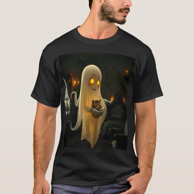 Camiseta The Friendly Ghost and His Cat (Anverso)