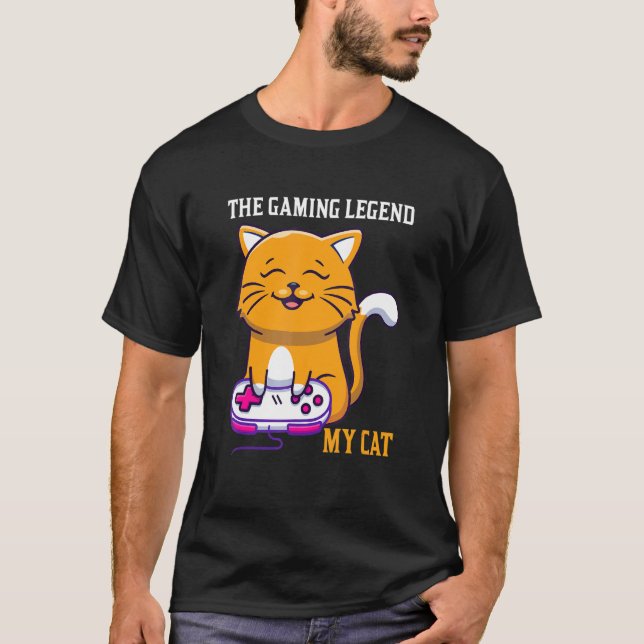 Camiseta The Gaming Legend My Cat Gamer Kitten Cute Meme (Anverso)