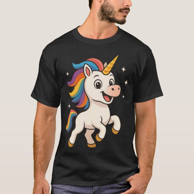 Camiseta The Giggling Rainbow Unicorn girl (Anverso)