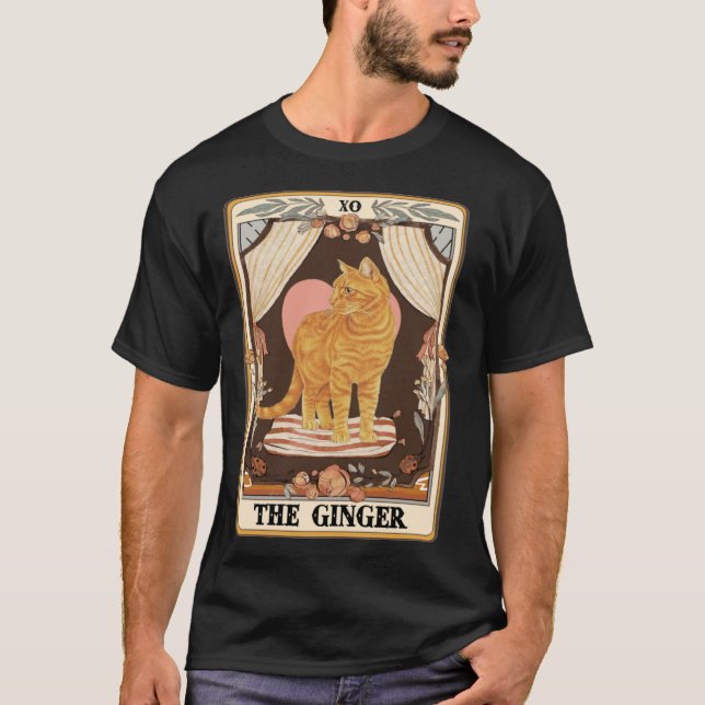 Camiseta The Ginger Tarot Card Ginger Tabby Cat Ginger Cat  (Anverso)